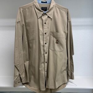 Chaps Ralph Lauren Mens XL Long Sleeve 100% Cotton Soft Button Down Dress‎ Shirt
